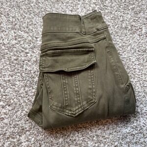 SPANX Women Medium Olive Green Cargo High Rise Skinny Fit Utility Pockets Pants